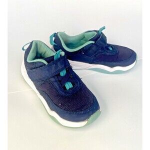 Cat & Jack Boys Athletic Sneakers Navy Blue & Teal -Hook & Loop -Size 13 T
